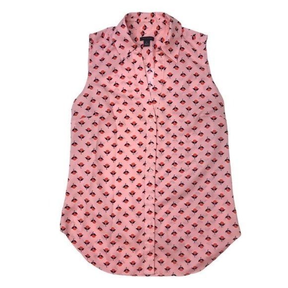 ANN TAYLOR Floral Sleeveless Button Front Blouse Size XS - Picture 2 of 9